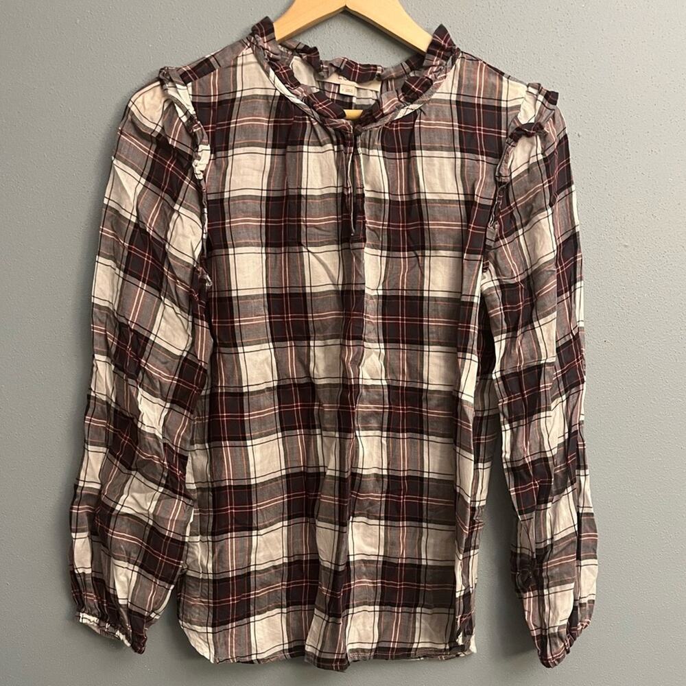 LOFT Plaid Blouse